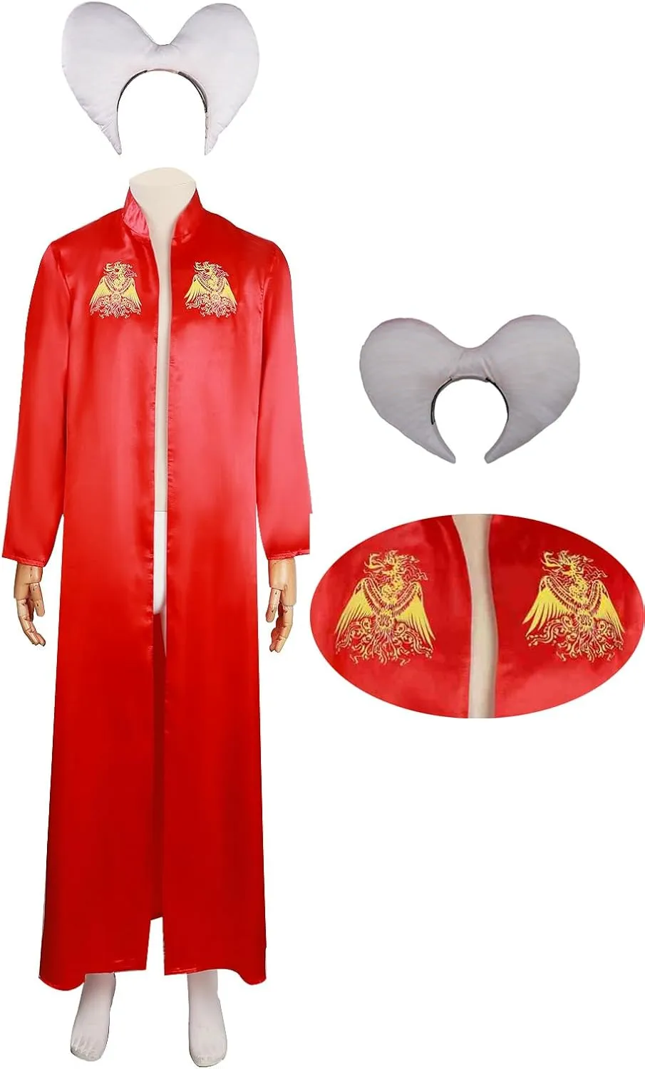 Mens Vampire Dracula Cosplay Costume Red Vampire Uniform Robe Halloween Outfits Red Cloak Headwear Full Set