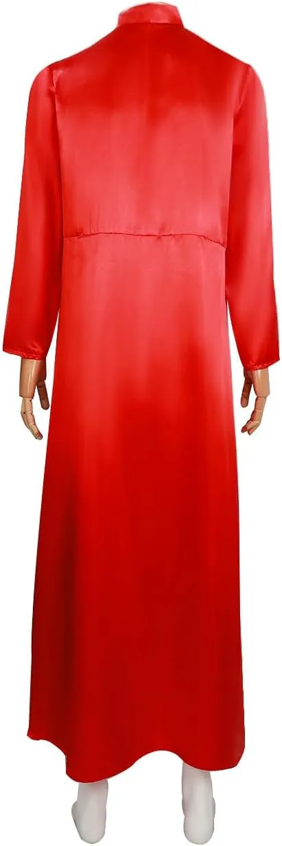 Mens Vampire Dracula Cosplay Costume Red Vampire Uniform Robe Halloween Outfits Red Cloak Headwear Full Set