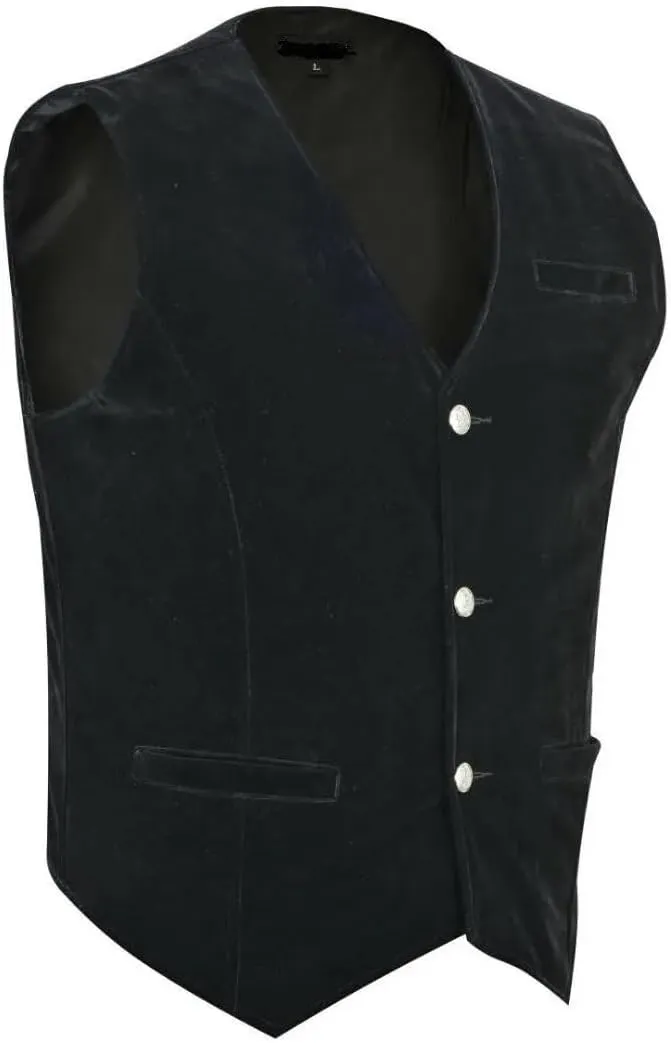 Mens Vest Waistcoat Gothic Steampunk Victorian/Black Velvet Wedding Vest