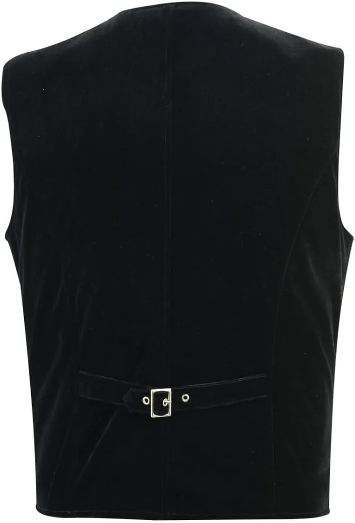 Mens Vest Waistcoat Gothic Steampunk Victorian/Black Velvet Wedding Vest