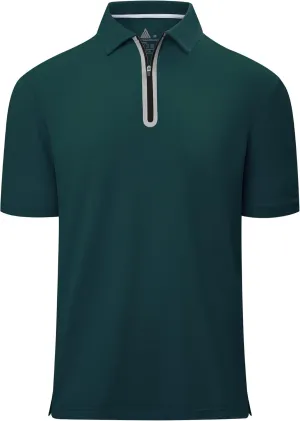 Men's Zipper Polo Shirt Short Sleeve Moisture Wicking Casual Golf Polo Shirt Quarter Zip Tops