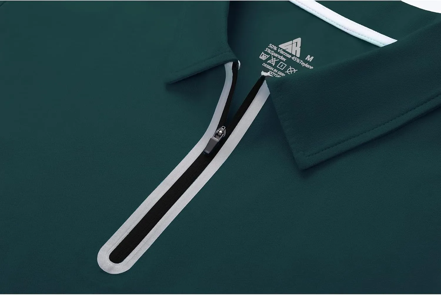 Men's Zipper Polo Shirt Short Sleeve Moisture Wicking Casual Golf Polo Shirt Quarter Zip Tops