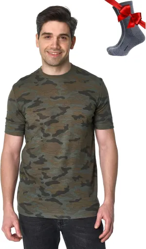 Merino.tech Merino Wool T-Shirt Mens - Merino Wool Undershirt Thermal Shirt Men and Hiking Socks