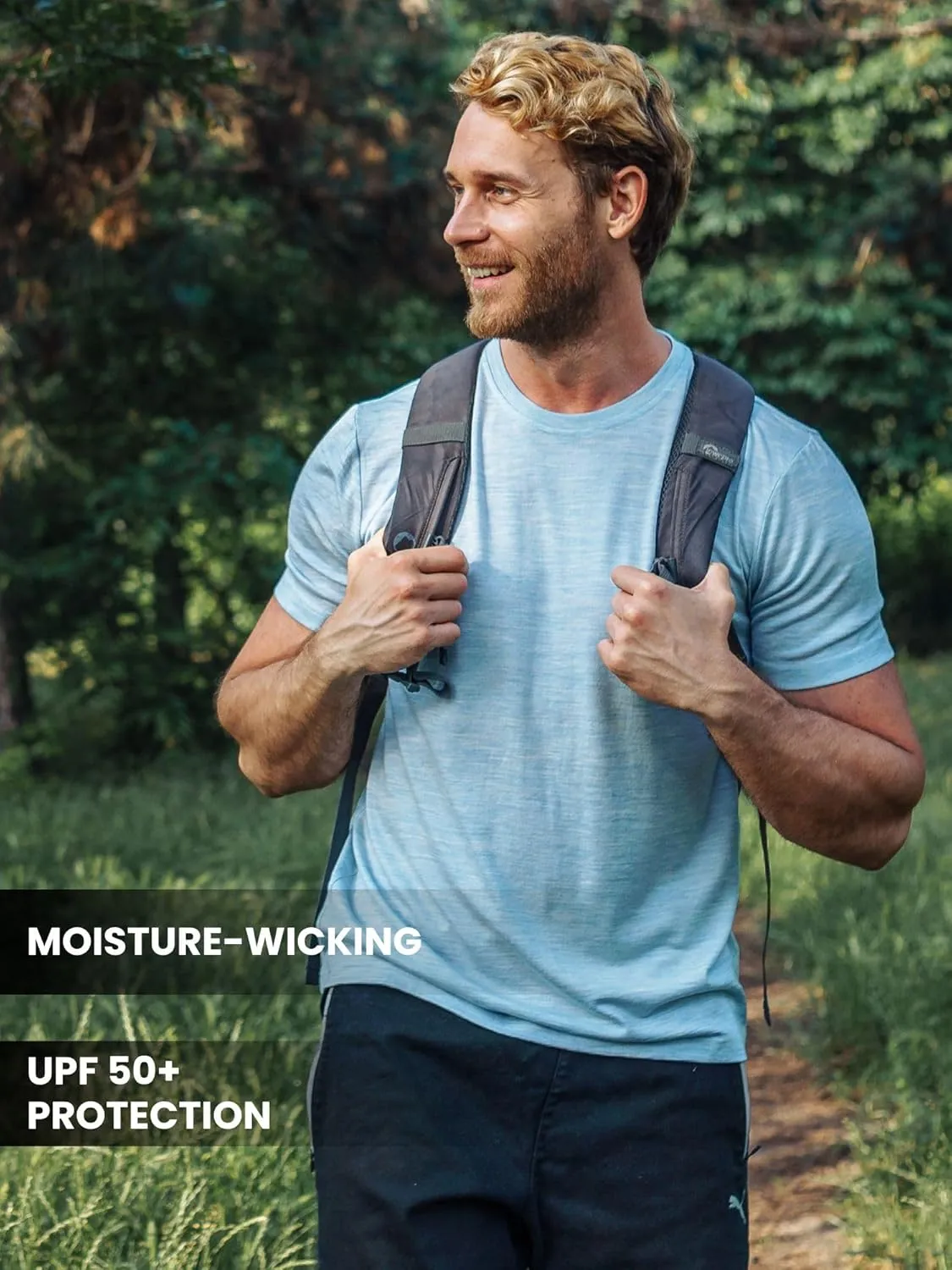 Merino.tech Merino Wool T-Shirt Mens - Merino Wool Undershirt Thermal Shirt Men and Hiking Socks