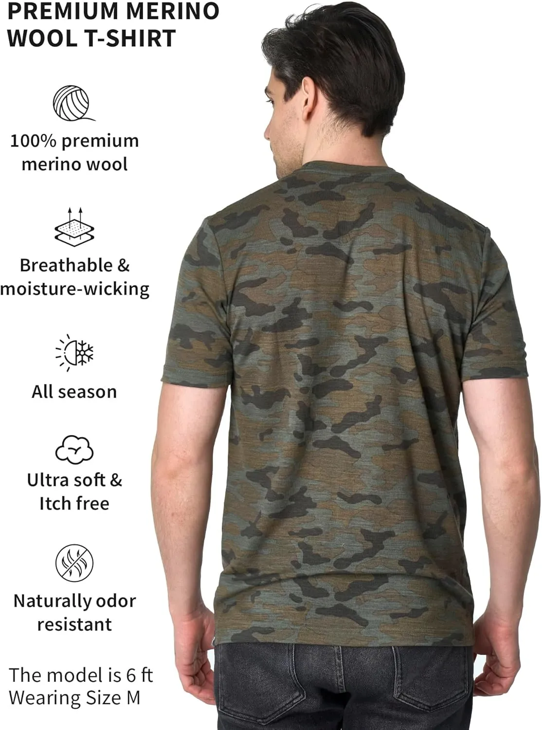 Merino.tech Merino Wool T-Shirt Mens - Merino Wool Undershirt Thermal Shirt Men and Hiking Socks