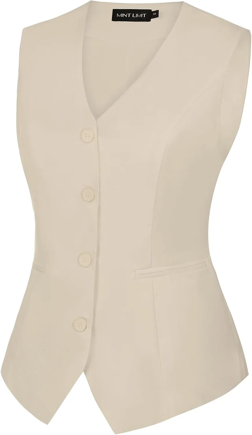 MINTLIMIT Waistcoat Vest for Women Fully Lined Button Down V Neck Formal Dressy Suit Vests with Pockets