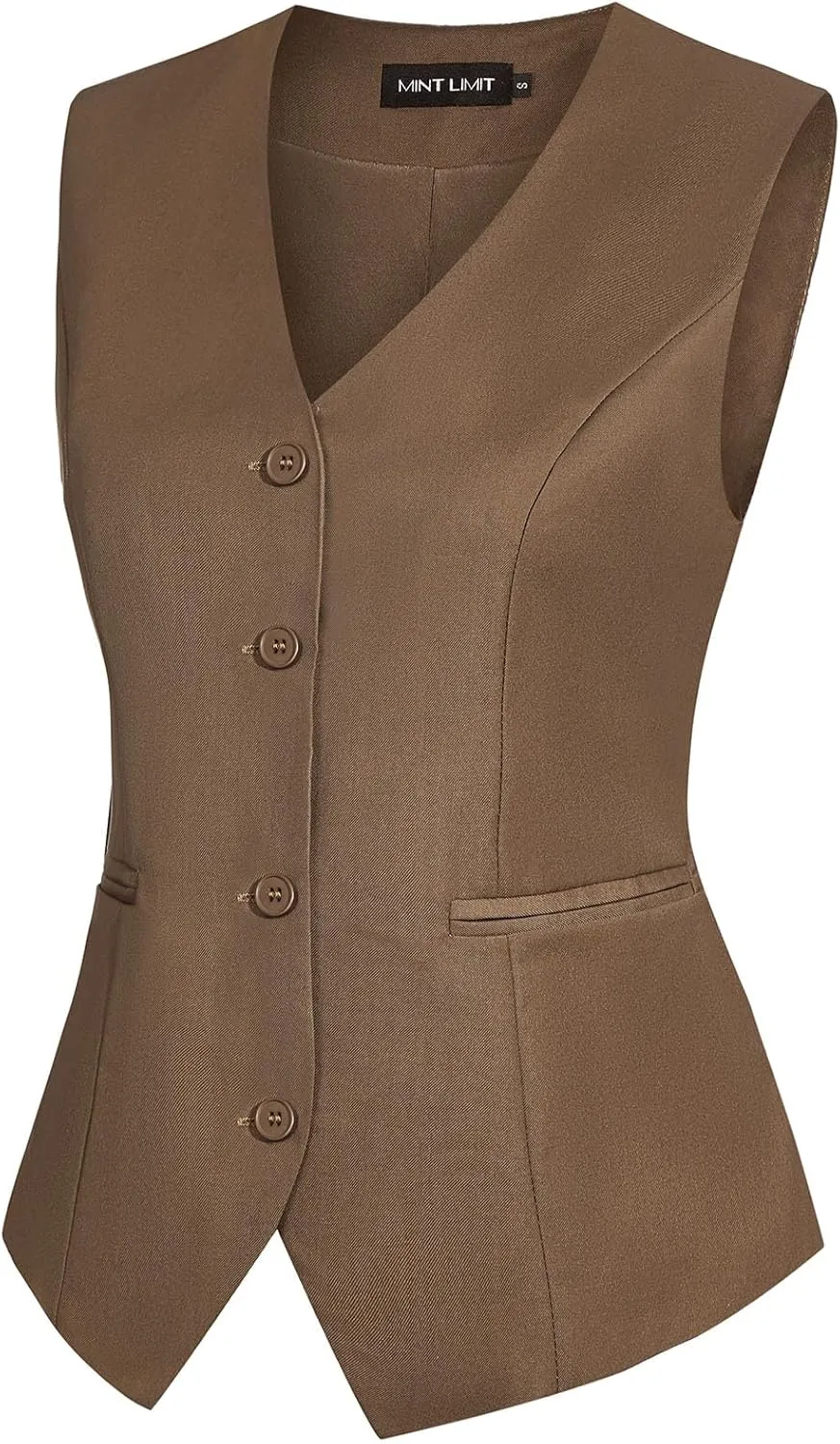 MINTLIMIT Waistcoat Vest for Women Fully Lined Button Down V Neck Formal Dressy Suit Vests with Pockets
