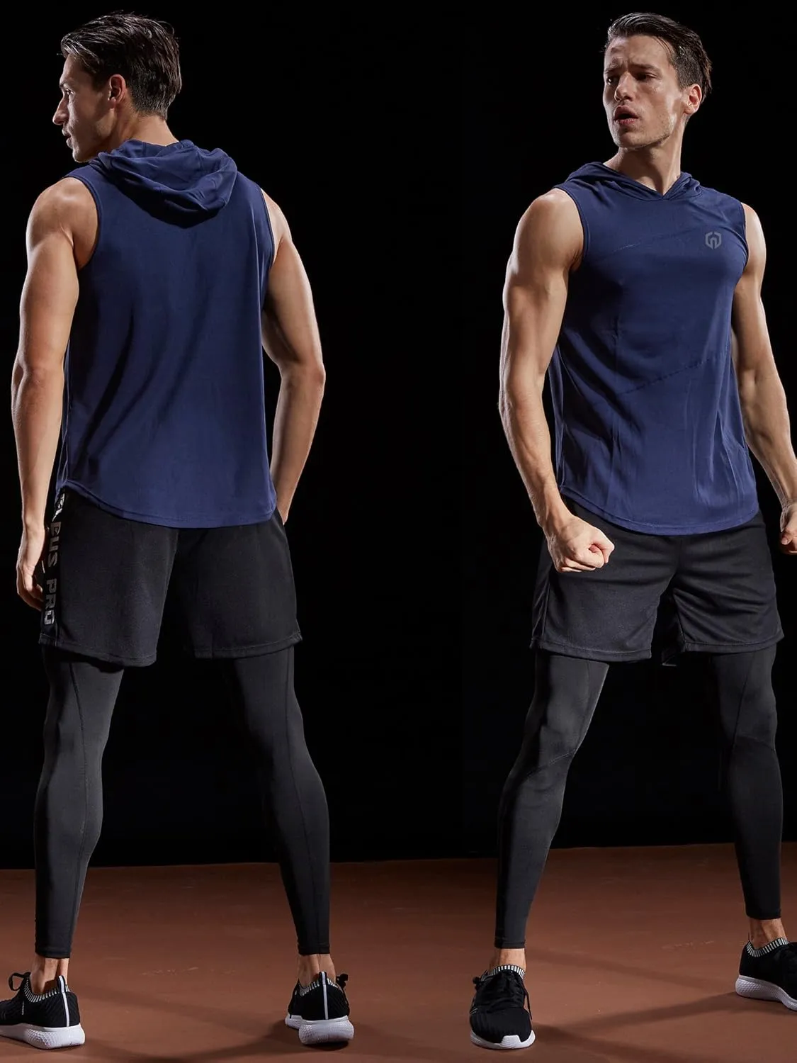 NELEUS Dry Fit Workout Athletic Muscle Tank Top Running Shirts with Hoods