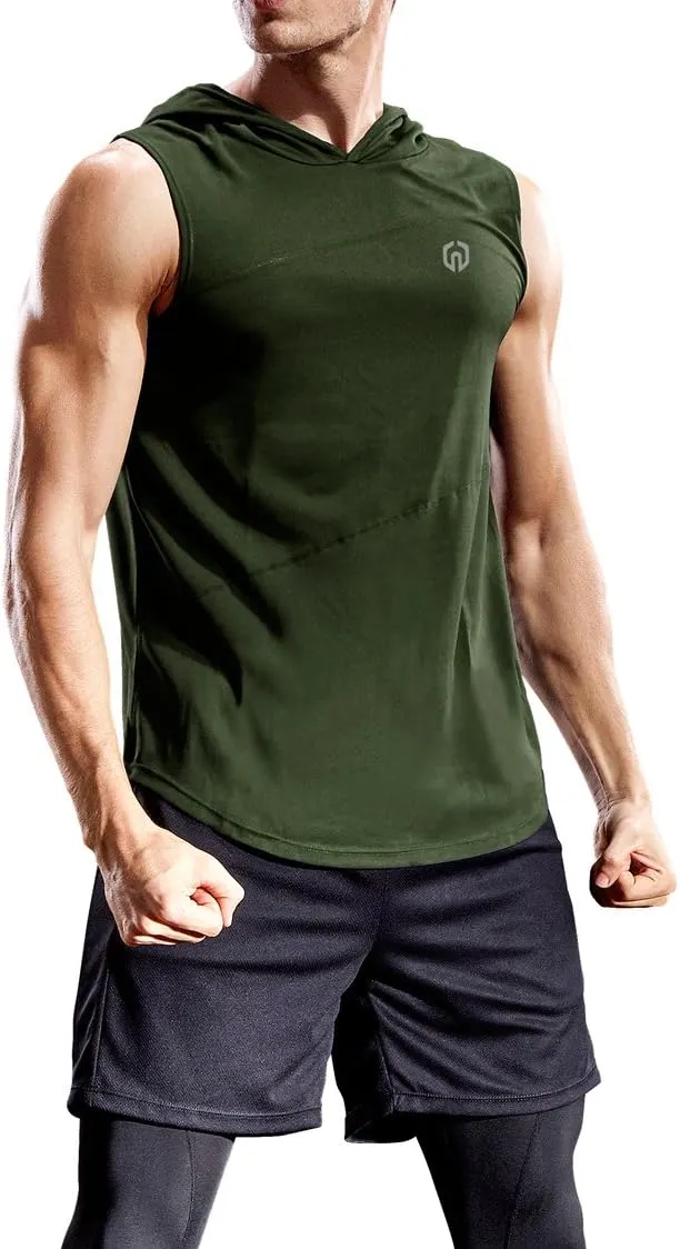 NELEUS Dry Fit Workout Athletic Muscle Tank Top Running Shirts with Hoods