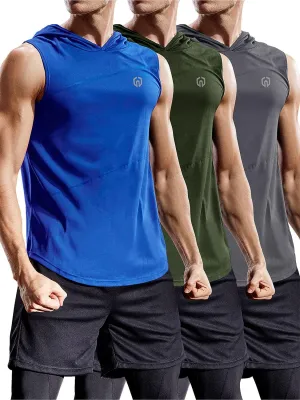 NELEUS Dry Fit Workout Athletic Muscle Tank Top Running Shirts with Hoods