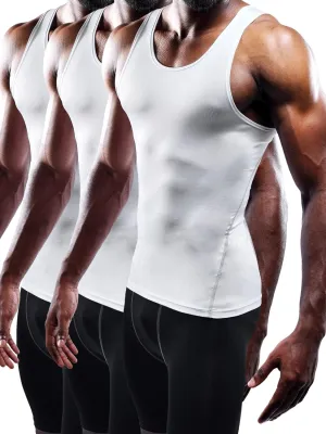 NELEUS Men's 3 Pack Athletic Compression Under Base Layer Sport Tank Top