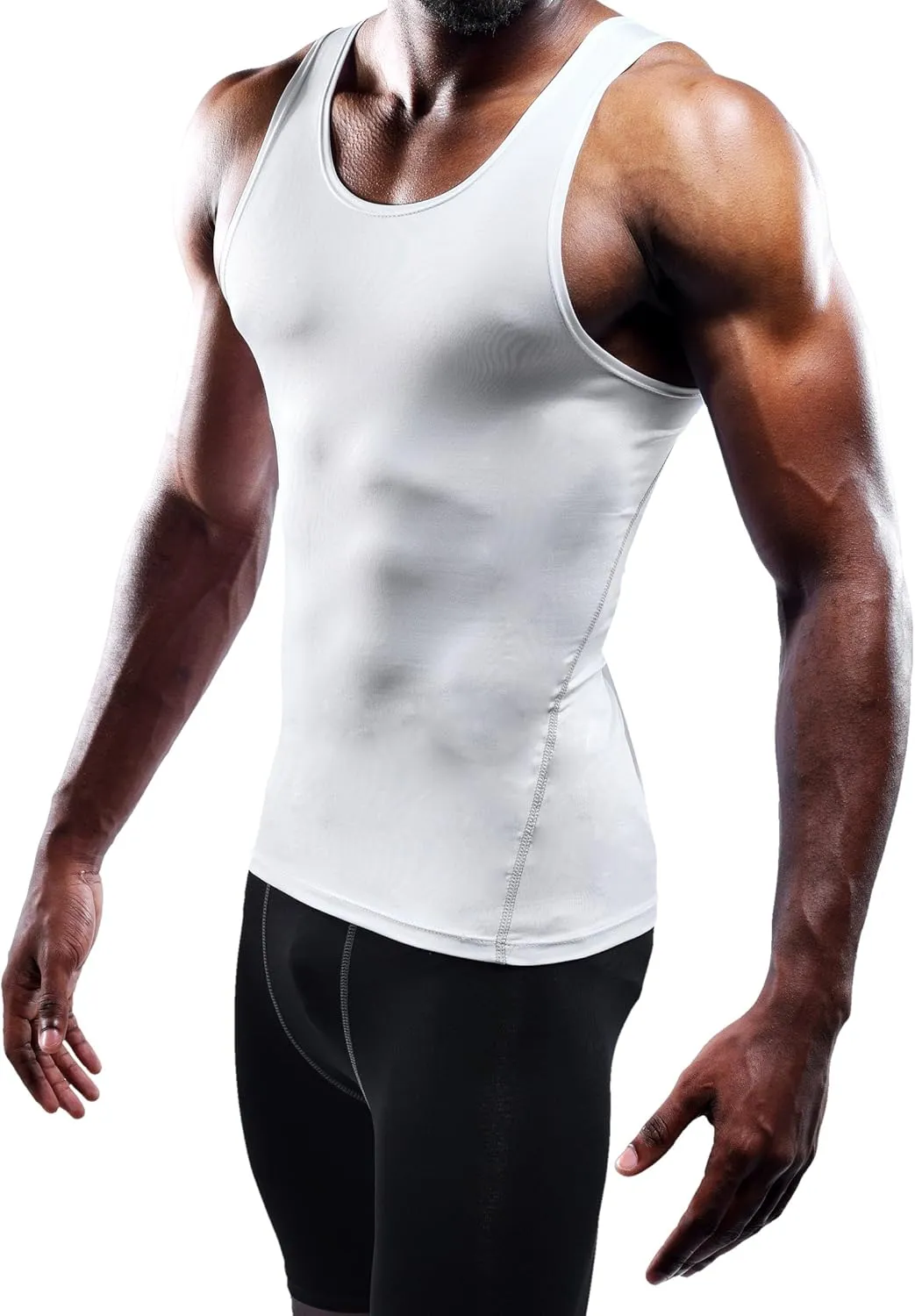 NELEUS Men's 3 Pack Athletic Compression Under Base Layer Sport Tank Top