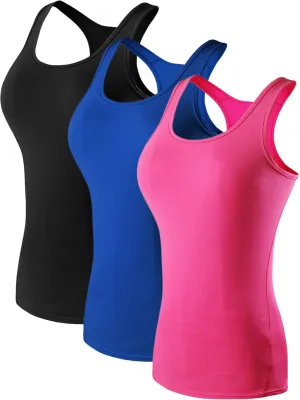 NELEUS Women's 3 Pack Compression Base Layer Dry Fit Tank Top