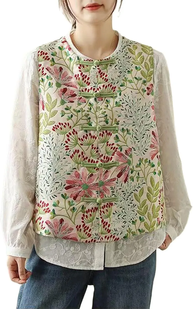 New Chinese Style Cotton Vest for Winter Women's Clothing, with a high-end Feel and a Retro Sleeveless top