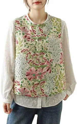 New Chinese Style Cotton Vest for Winter Women's Clothing, with a high-end Feel and a Retro Sleeveless top