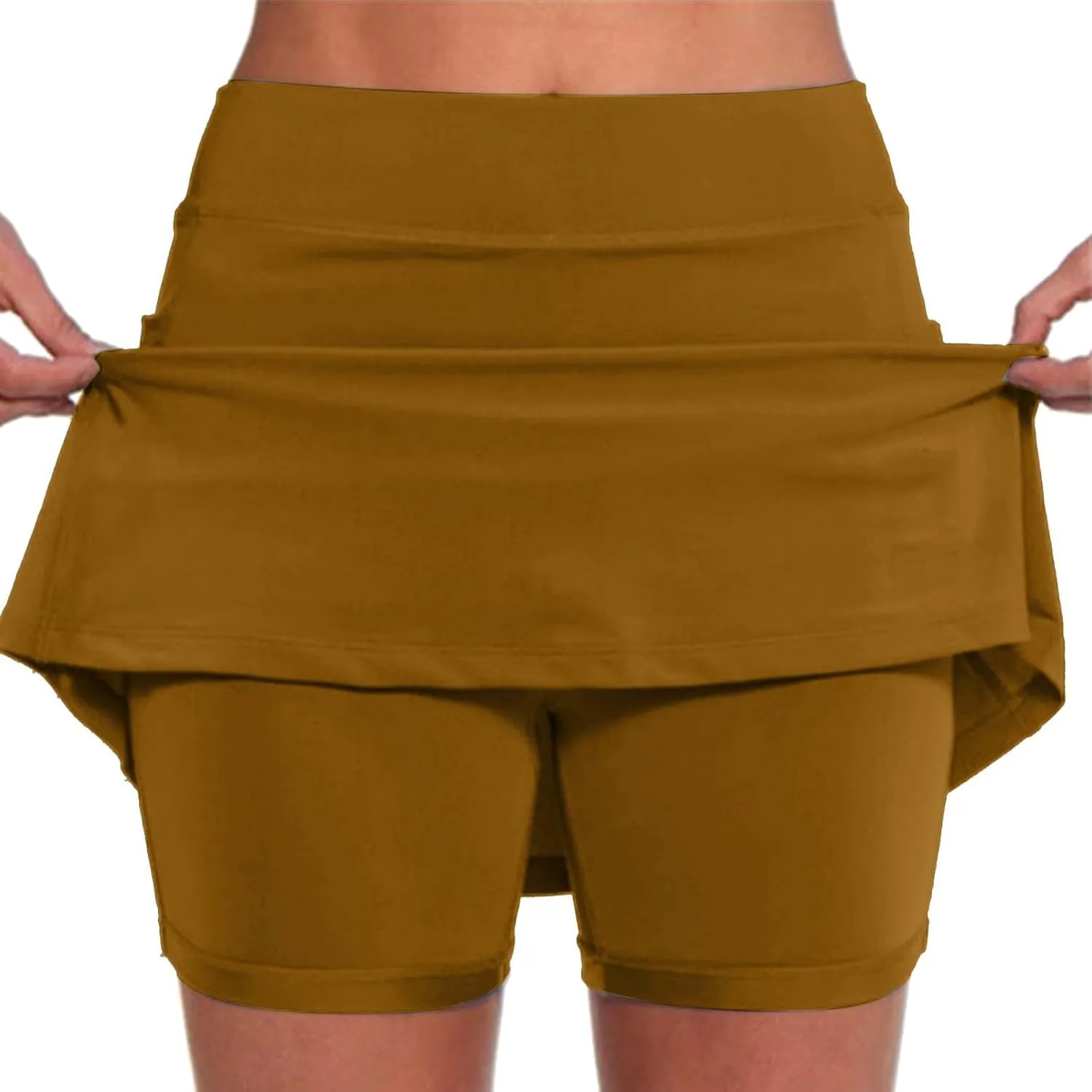 NREALY Athletic Yoga Culottes for Women Skorts for Women with Pockets Elastic Yoga Culottes for Women