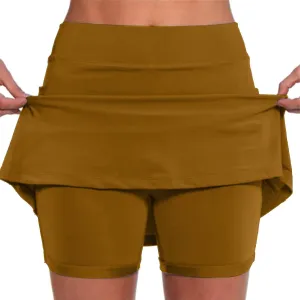 NREALY Athletic Yoga Culottes for Women Skorts for Women with Pockets Elastic Yoga Culottes for Women