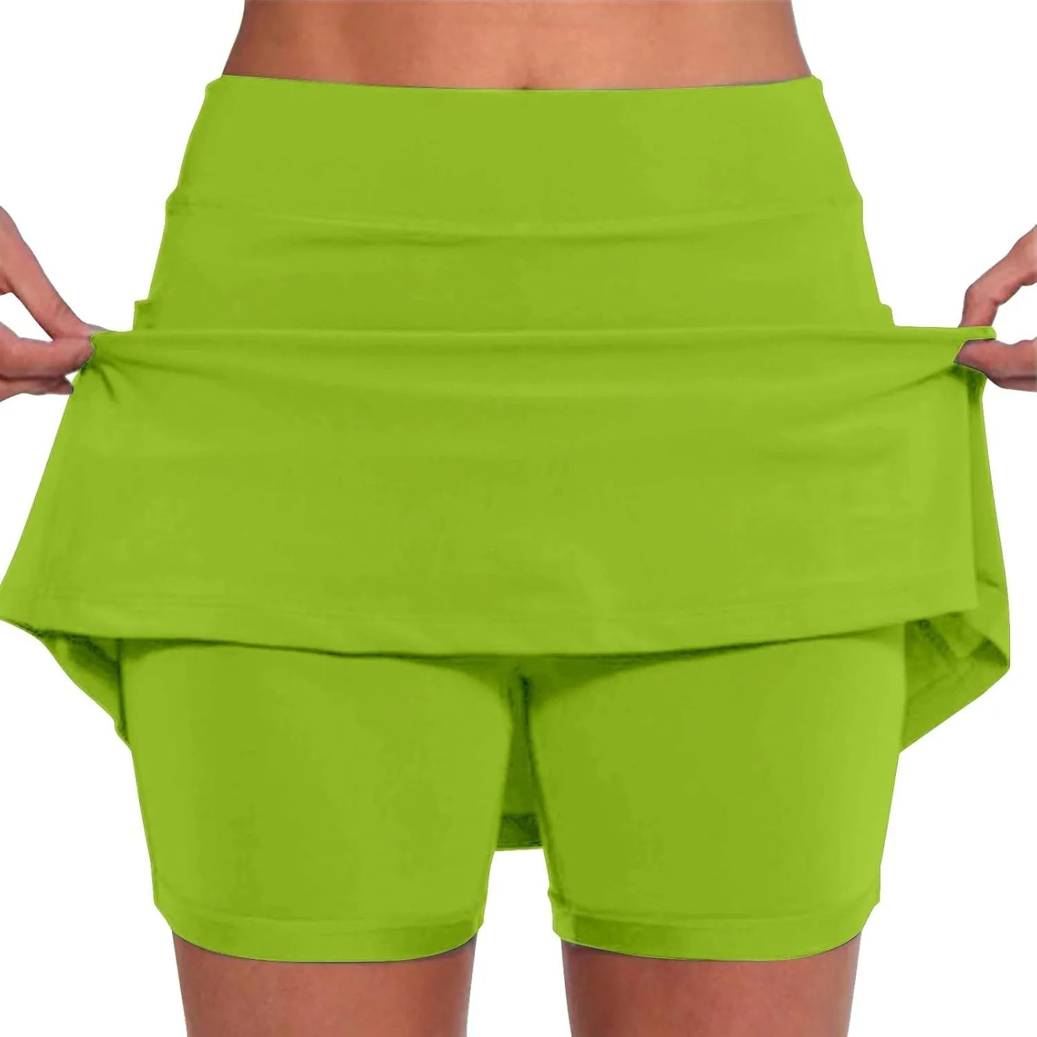 NREALY Athletic Yoga Culottes for Women Skorts for Women with Pockets Elastic Yoga Culottes for Women