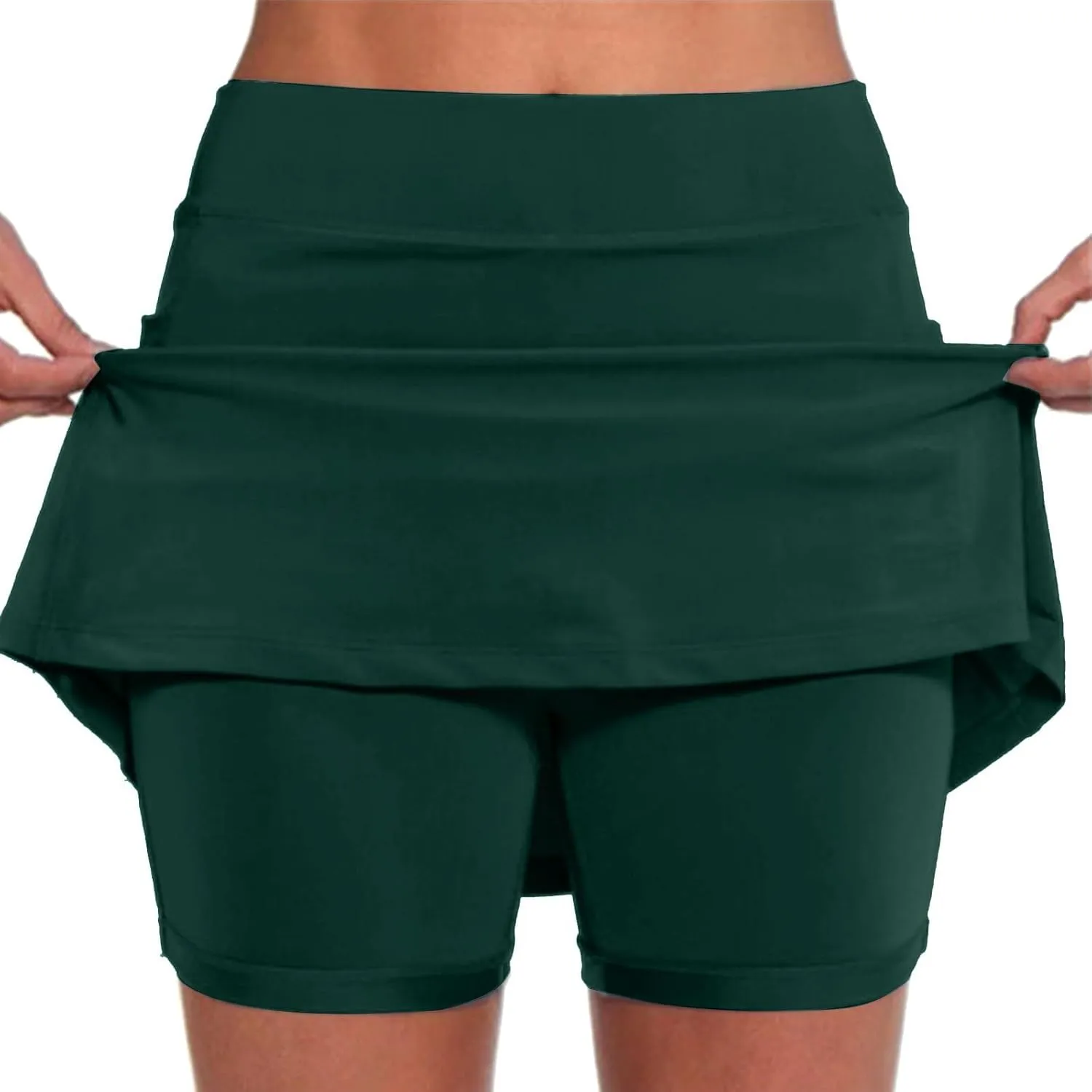 NREALY Athletic Yoga Culottes for Women Skorts for Women with Pockets Elastic Yoga Culottes for Women