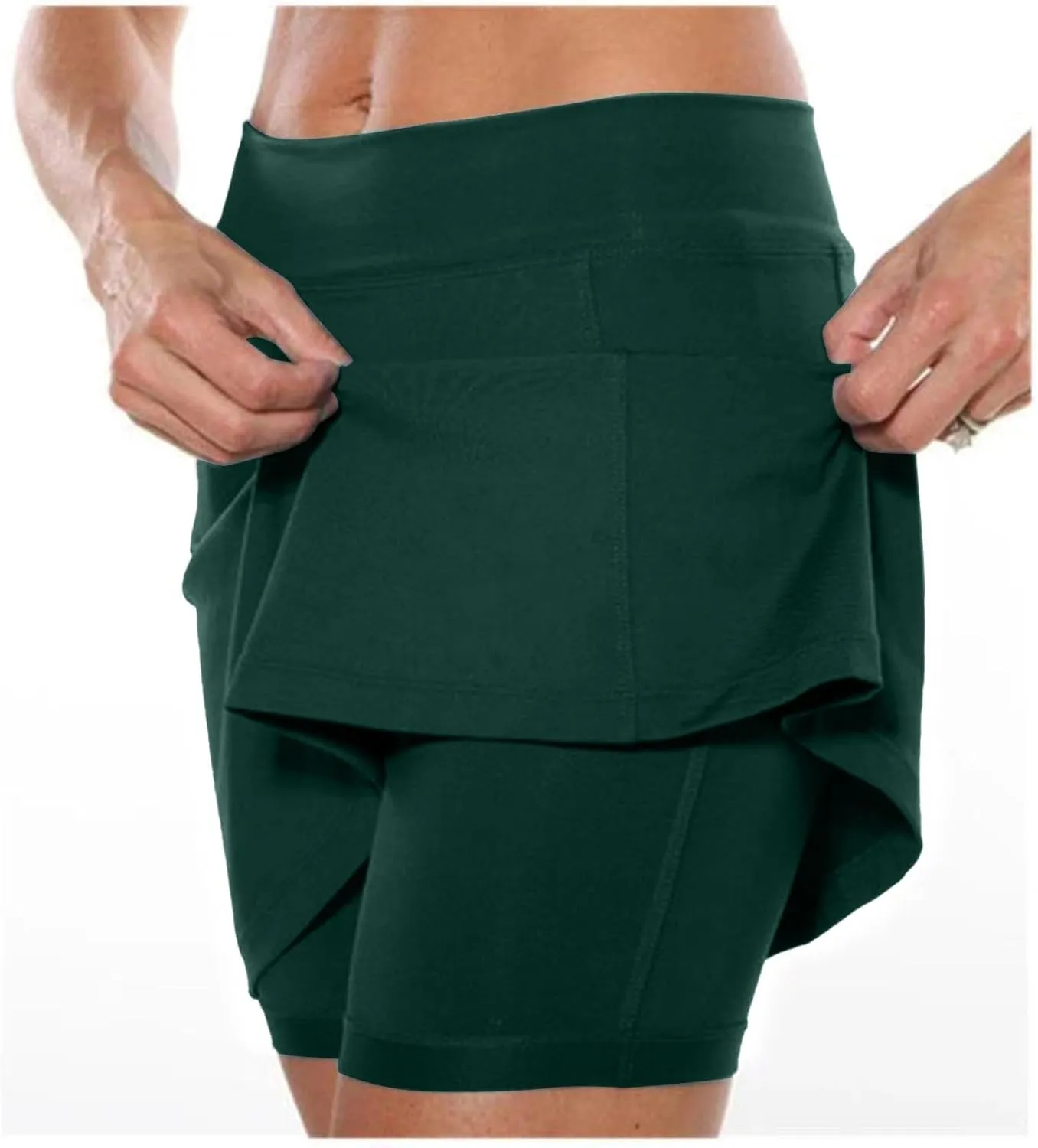NREALY Athletic Yoga Culottes for Women Skorts for Women with Pockets Elastic Yoga Culottes for Women