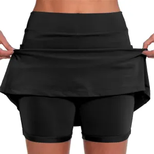 NREALY Athletic Yoga Culottes for Women Skorts for Women with Pockets Elastic Yoga Culottes for Women