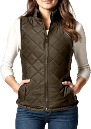 NY Threads Puffer Vest Women Slim Fit Lightweight Stand Collar Quilted Zip Puffer Vest