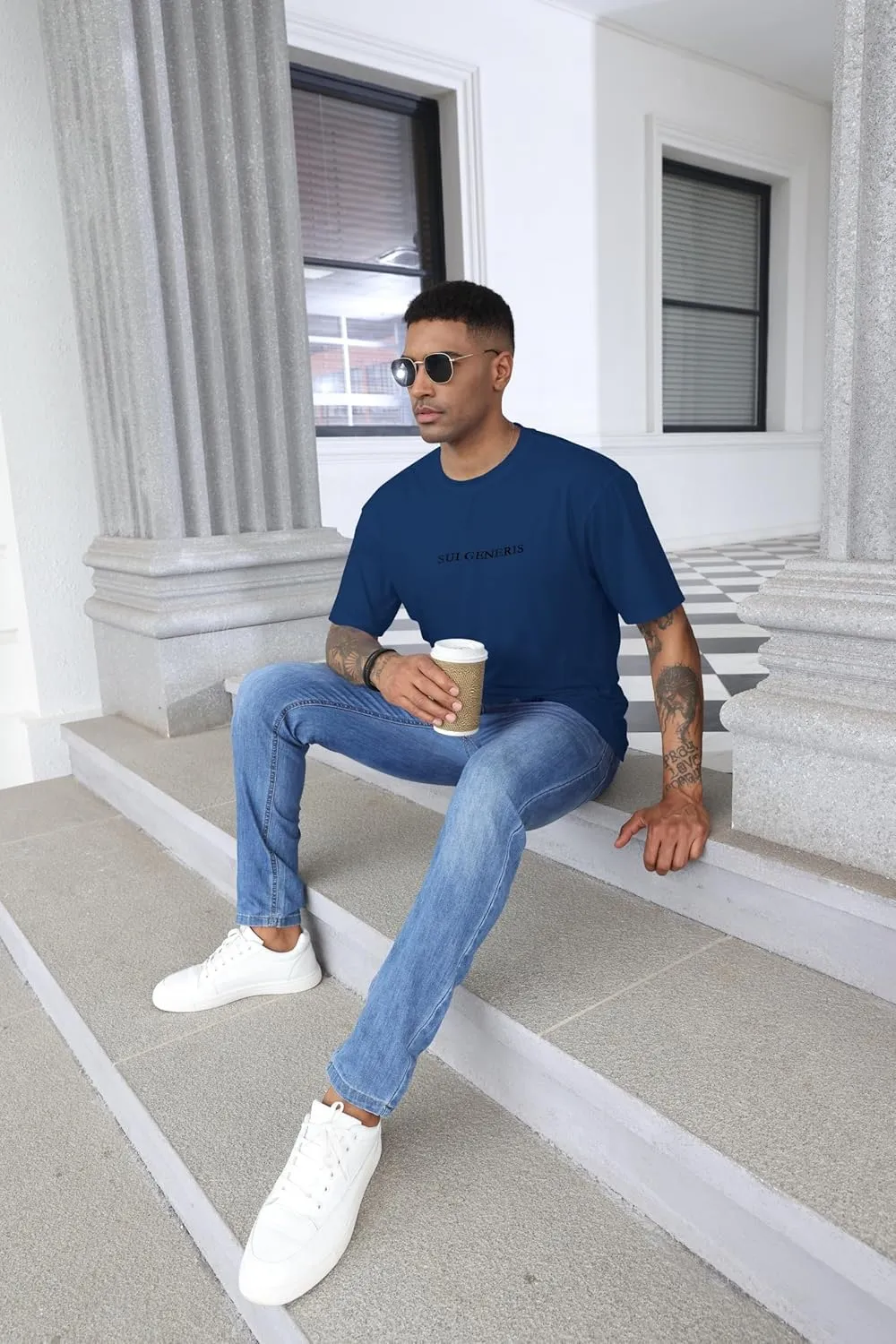 Opomelo Men's Fashion Athletic T-Shirt Oversized Workout Short Sleeve Shirt Casual Crew Neck Cotton Tee