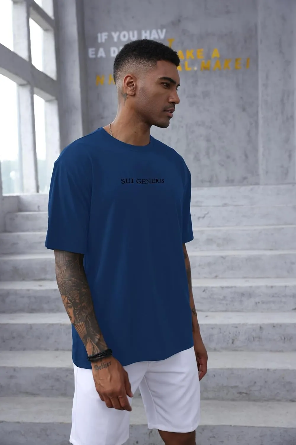 Opomelo Men's Fashion Athletic T-Shirt Oversized Workout Short Sleeve Shirt Casual Crew Neck Cotton Tee