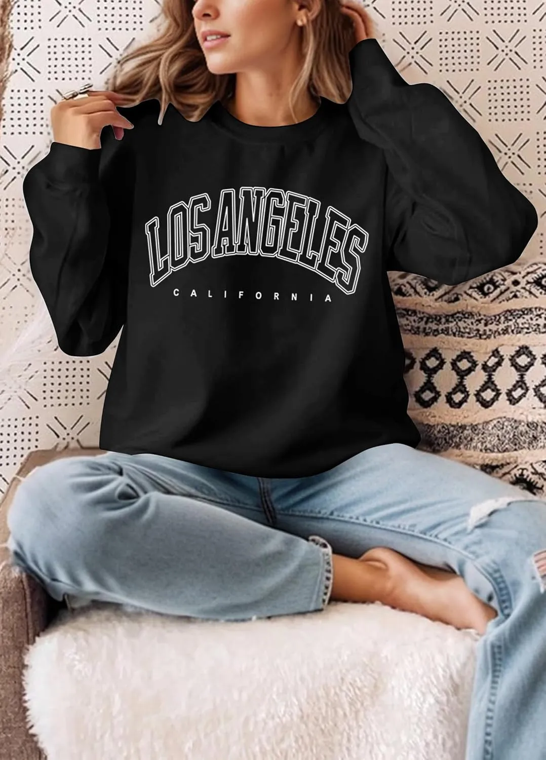 Oversized Usa Sweatshirt Women: Patriotic Tshirt 4th July Shirt Long Sleeve Casual Pullover Tops