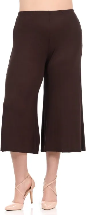 Pastel by Vivienne Women's Lounge Wide Leg Crop Culottes Plus Size