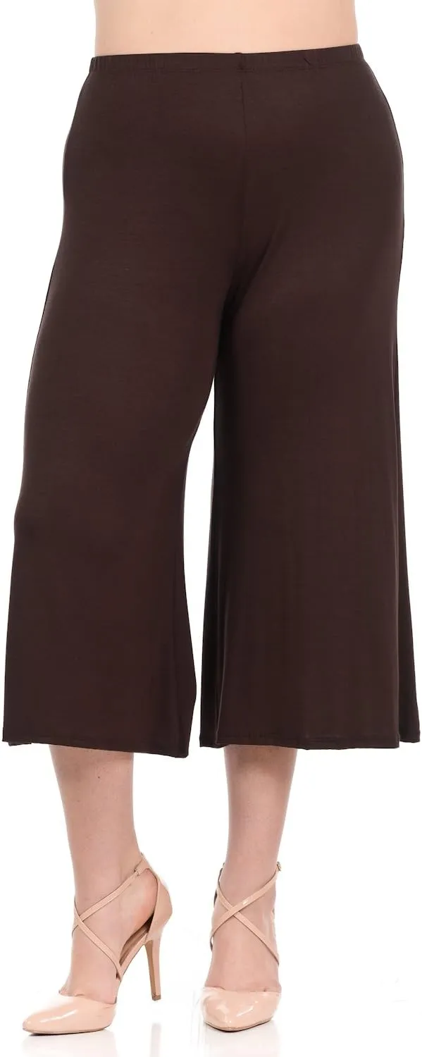 Pastel by Vivienne Women's Lounge Wide Leg Crop Culottes Plus Size