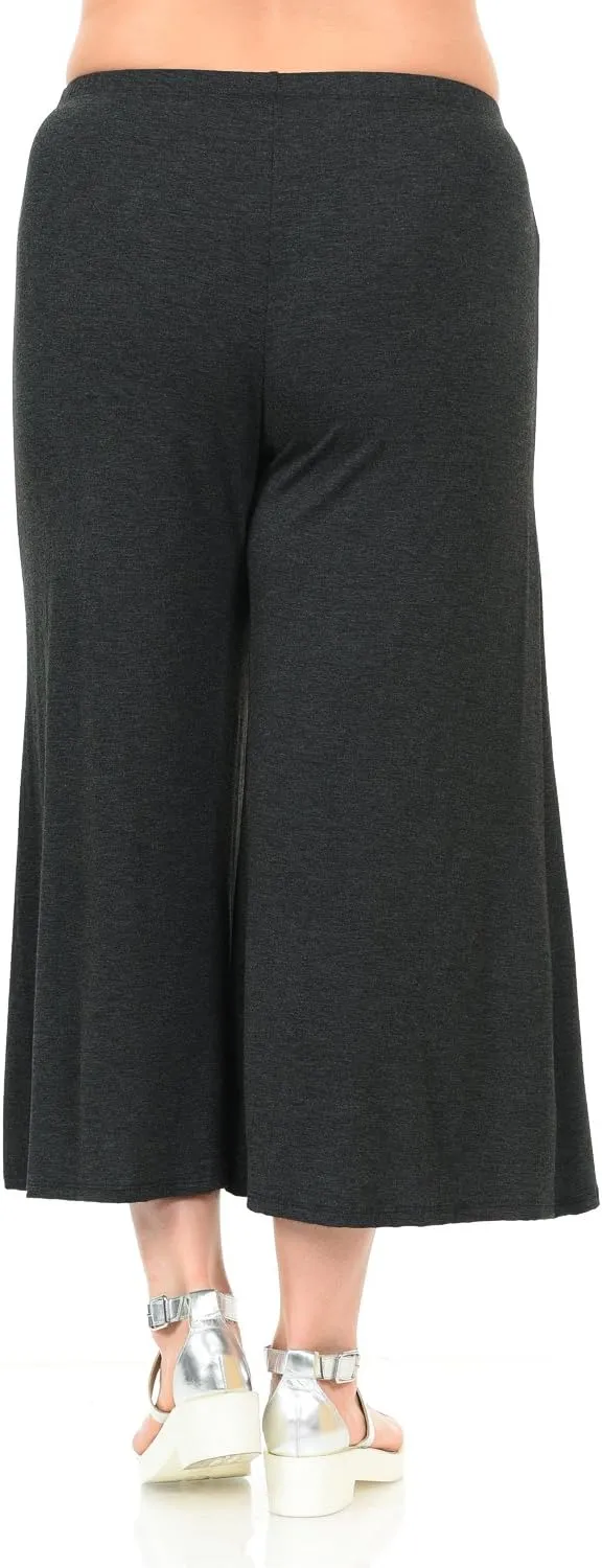 Pastel by Vivienne Women's Lounge Wide Leg Crop Culottes Plus Size