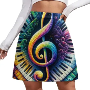 Piano Music Note Short Skirt Culottes Womens Athletic Skorts Skirts Exercise Skort Kilts Casual Skort