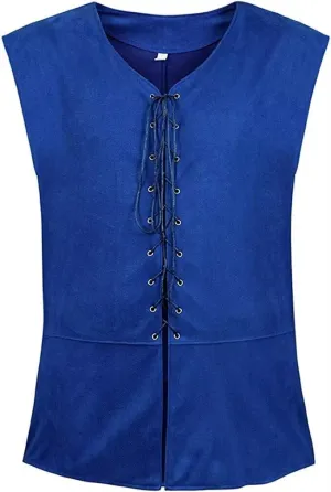 Pirate Vest Viking Costume Men Medieval Retro Renaissance Gothic Victorian Halloween Vintage