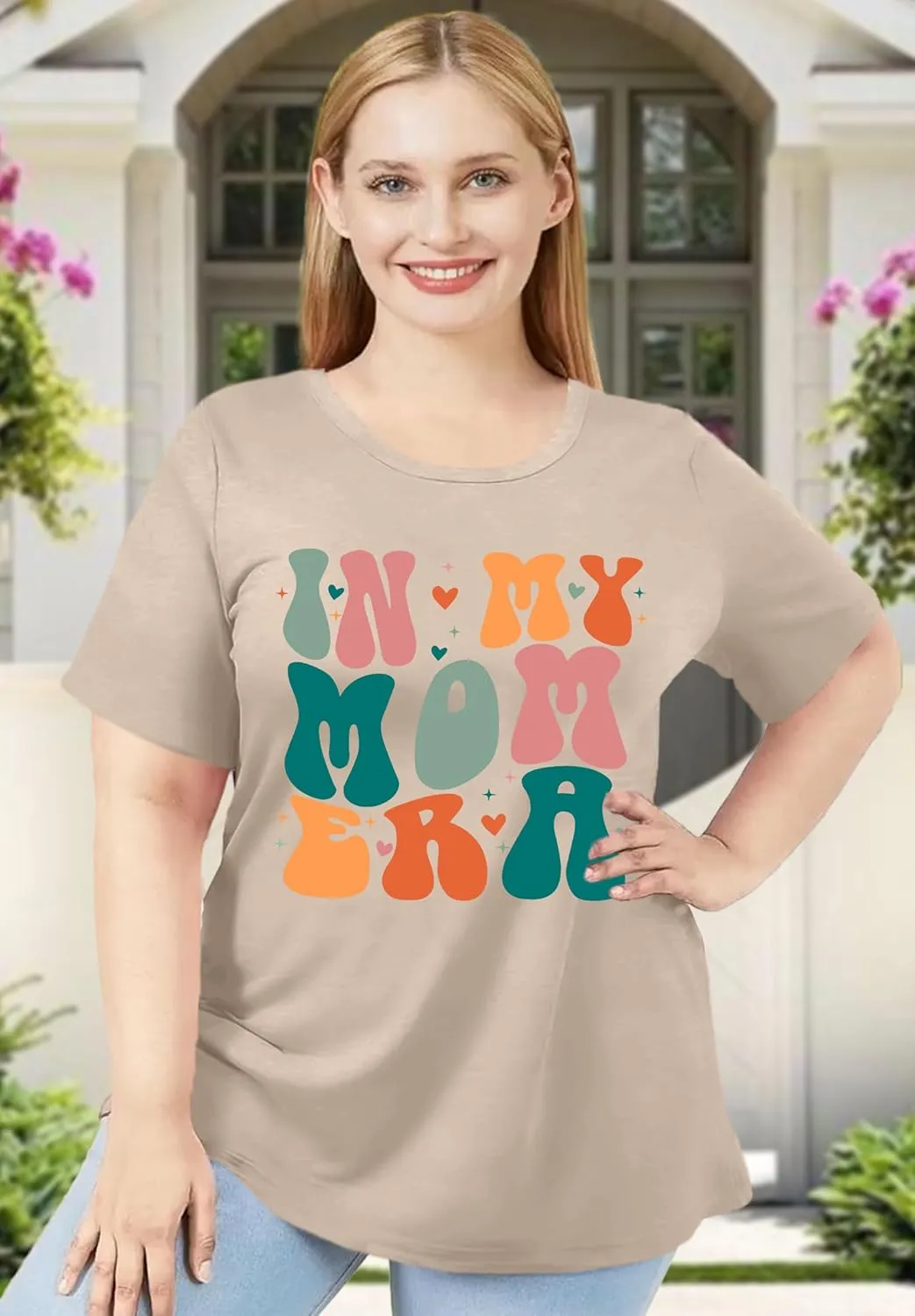 Plus Size Mom Shirt: Women in My Mom Era Tshirt Cute Mom Graphic Tee Mama Life Short Sleeve Shirt