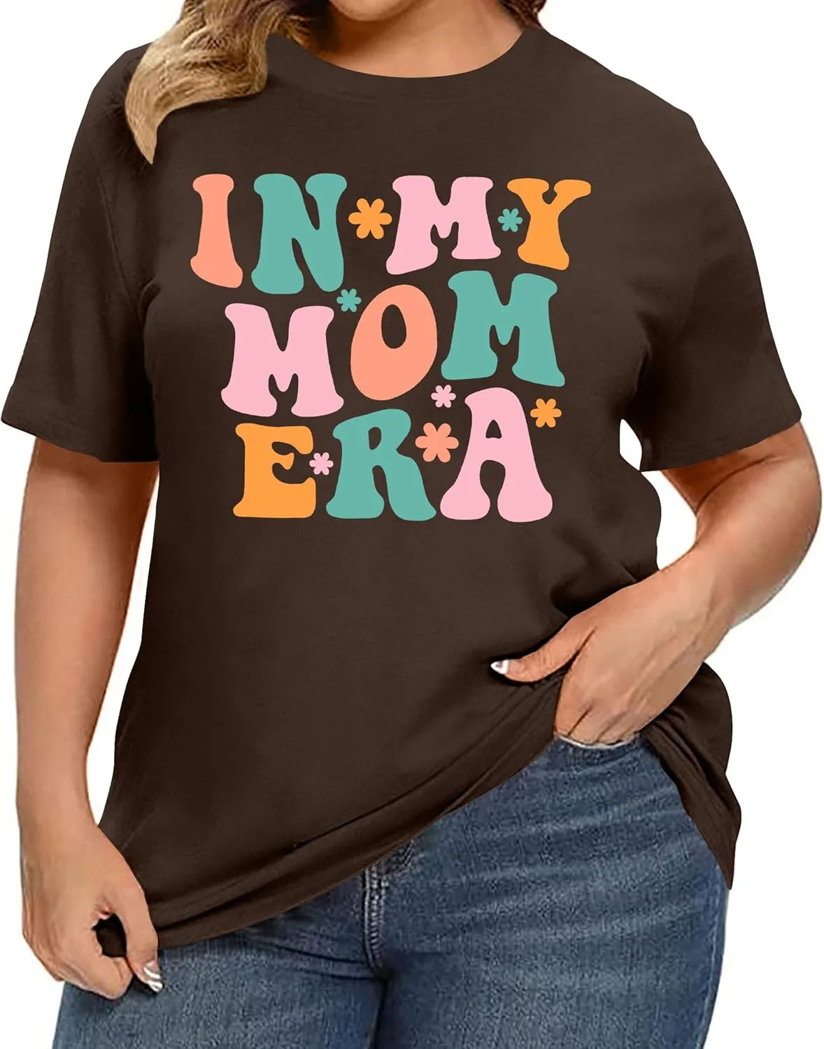 Plus Size Mom Shirt: Women in My Mom Era Tshirt Cute Mom Graphic Tee Mama Life Short Sleeve Shirt