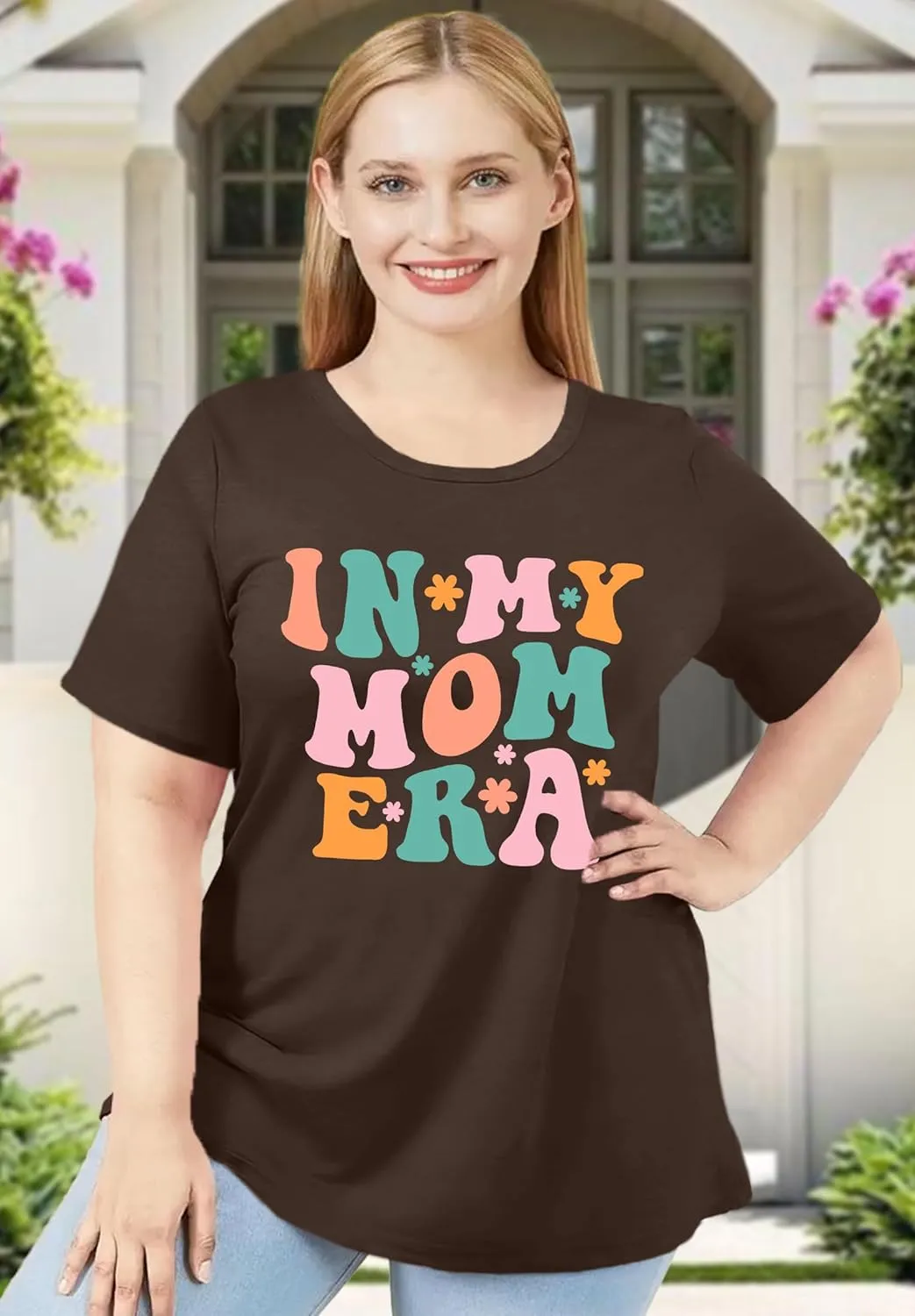 Plus Size Mom Shirt: Women in My Mom Era Tshirt Cute Mom Graphic Tee Mama Life Short Sleeve Shirt