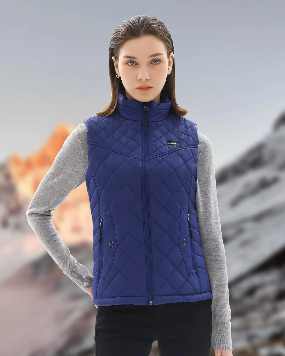Quilted Heated Vest Women with Battery Pack 16000mAh 7.4V, Warming Heated Vest for Women, Smart Women's Heating Vests