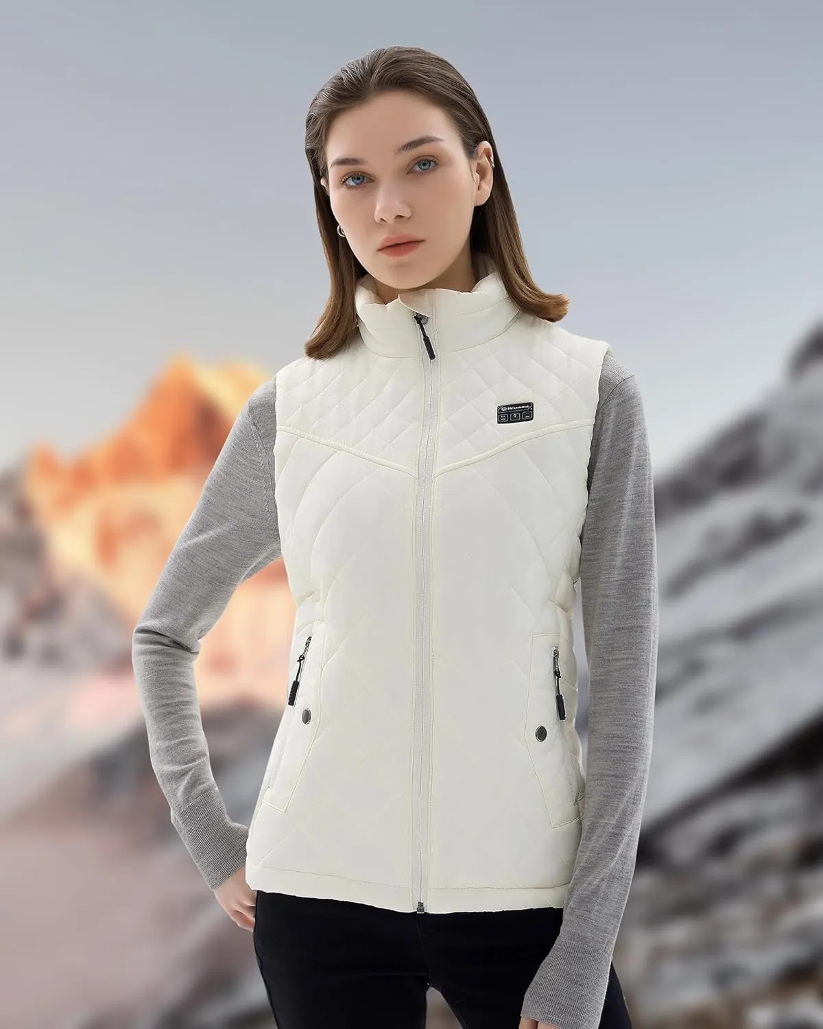 Quilted Heated Vest Women with Battery Pack 16000mAh 7.4V, Warming Heated Vest for Women, Smart Women's Heating Vests