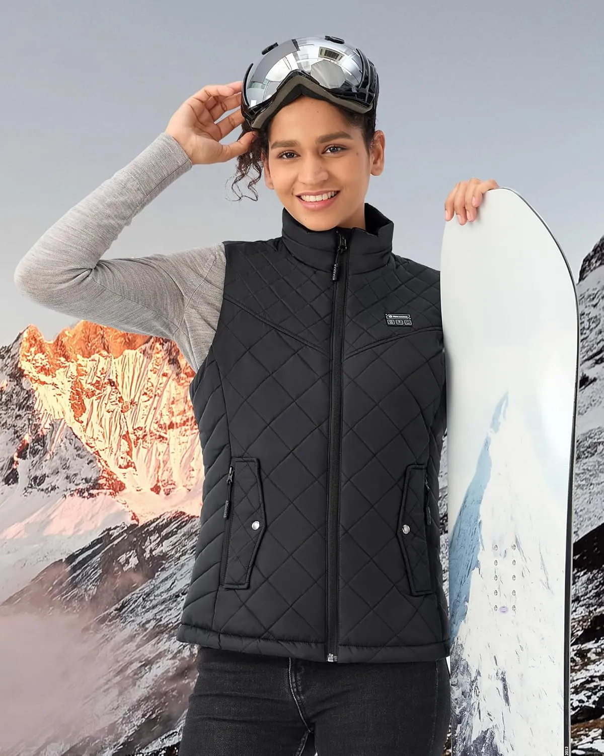 Quilted Heated Vest Women with Battery Pack 16000mAh 7.4V, Warming Heated Vest for Women, Smart Women's Heating Vests