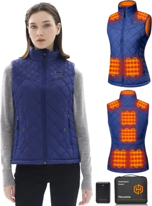 Quilted Heated Vest Women with Battery Pack 16000mAh 7.4V, Warming Heated Vest for Women, Smart Women's Heating Vests