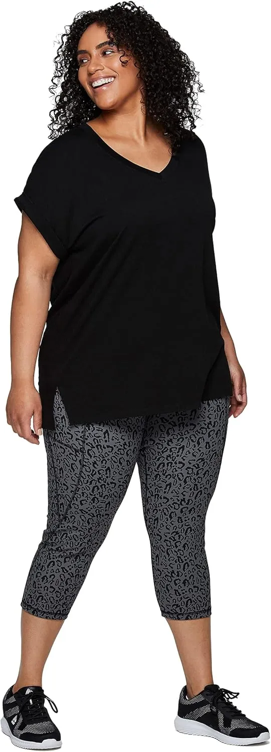 RBX Active Women's Fashion Plus Size Relaxed Fit Breathable Running Workout Short Sleeve Yoga T-Shirt Top