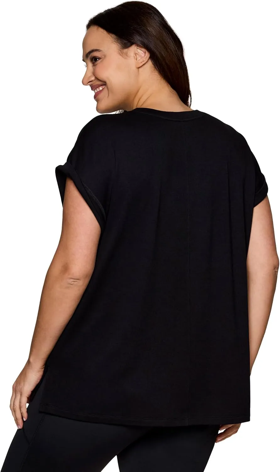 RBX Active Women's Fashion Plus Size Relaxed Fit Breathable Running Workout Short Sleeve Yoga T-Shirt Top