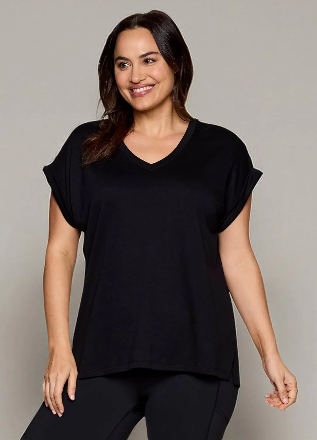 RBX Active Women's Fashion Plus Size Relaxed Fit Breathable Running Workout Short Sleeve Yoga T-Shirt Top