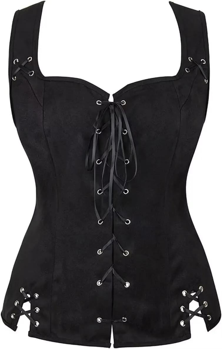 Renaissance Costume Women Set Pirate Vest Shirt Medieval Dress Peasant Tops Irish Dress