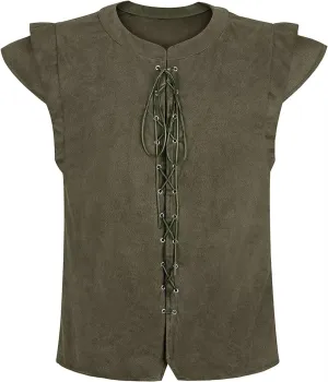 Renaissance Pirate Vest Viking Costume Men Medieval Retro Gothic Victorian Halloween Vintage Festival