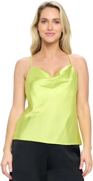 RENEEC. Women's Silky Satin Sleeveless Soft Spaghetti Strap Camisole Top - Made in USA