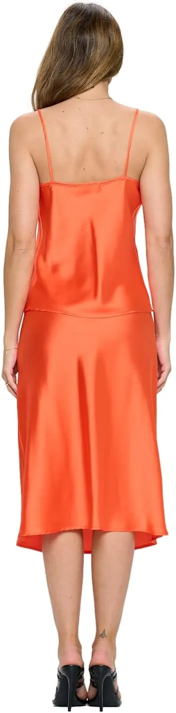 RENEEC. Women's Silky Satin Sleeveless Soft Spaghetti Strap Camisole Top - Made in USA