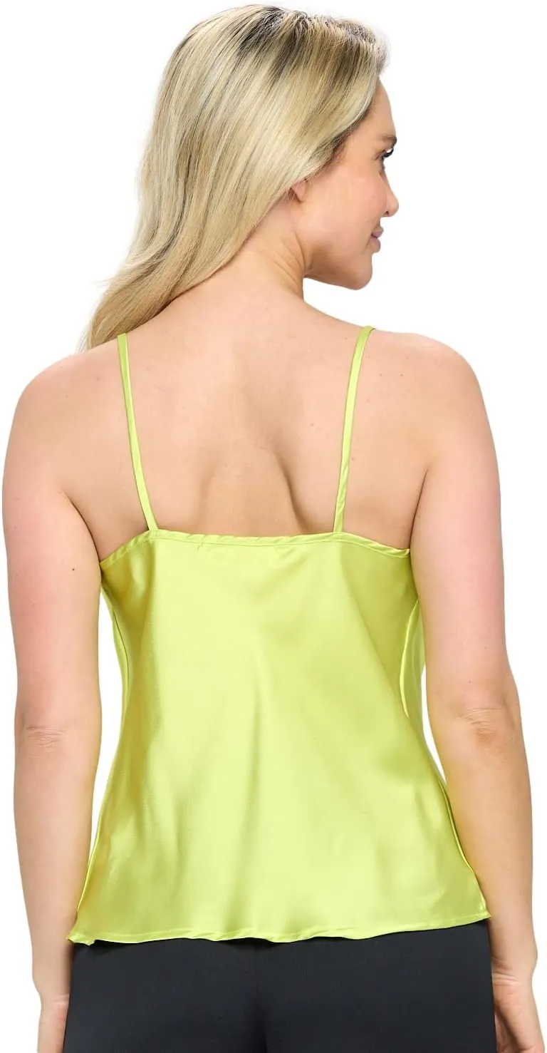 RENEEC. Women's Silky Satin Sleeveless Soft Spaghetti Strap Camisole Top - Made in USA