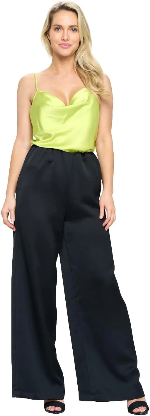 RENEEC. Women's Silky Satin Sleeveless Soft Spaghetti Strap Camisole Top - Made in USA
